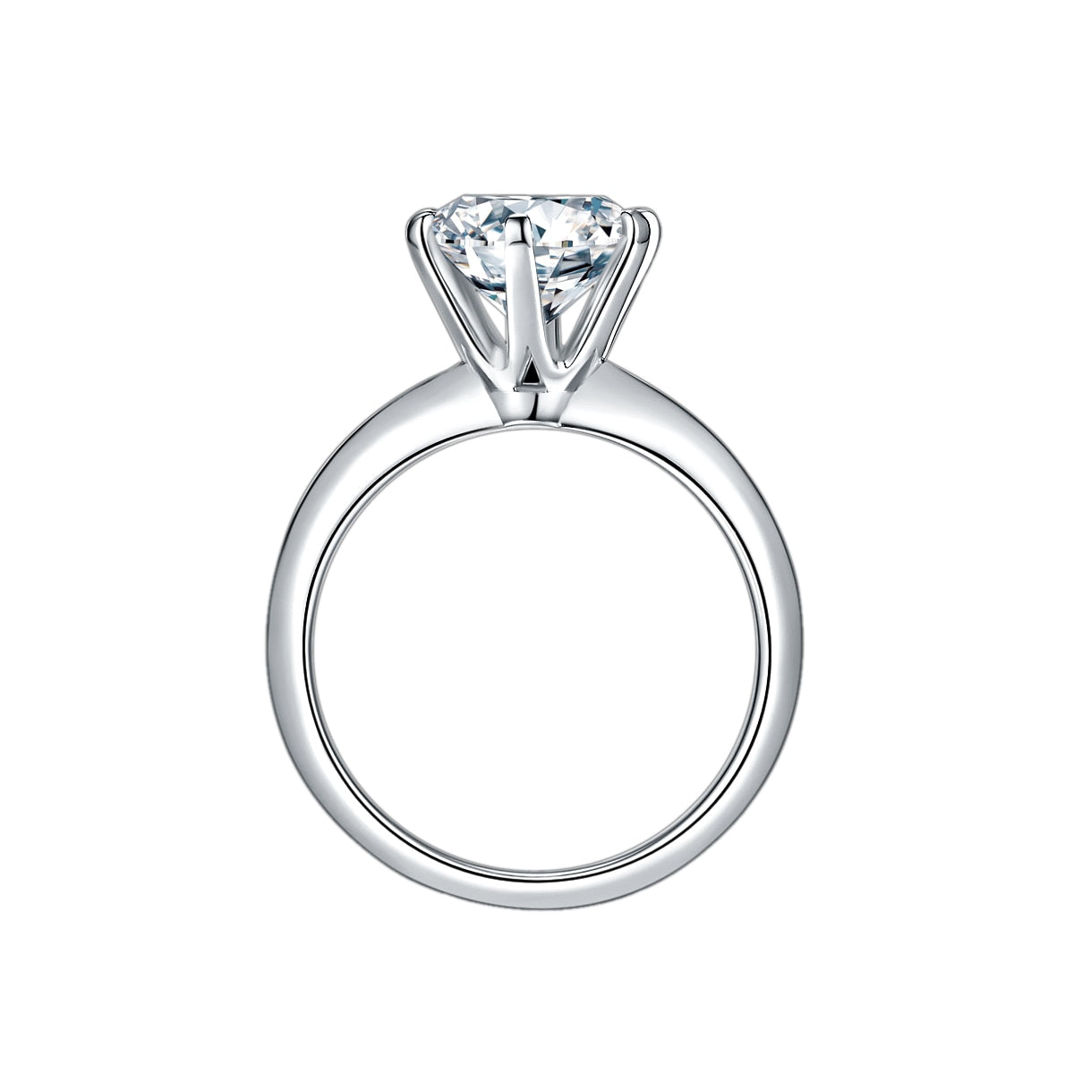 Moissanite Ring 1ct 2ct 3ct SS 925 Round Moissanite Diamond Solitaire Engagement Rings For Women