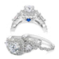 925 Silver Sterling Engagement Wedding Ring Set For Women