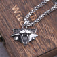 Stainless steel Pendant Wizard Medallion Pendant Necklace Cat Head Necklace