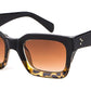 Transparent Retro Designer Tortoiseshell Rivet Frame Sun Glasses Shades