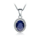 Natural Blue Sapphire 925 Silver Pendant Necklace For Women Necklace Jewelry