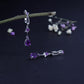 2.87Ct Natural Purple Amethyst Drop Earring 925 Sterling Silver Flower Vintage Earrings For Women