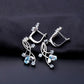 Flower Design 3.89t Natural Sky Blue Topaz Gemstone Drop Earrings For Bridal 925 Sterling Silver