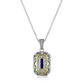 Gold & White Color Blue Zirconia 925 Sterling Silver Pendant Come with 18 Inches Chain