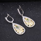 925 Sterling Silver Handmade Ring Earrings Sets 1.89Ct  Natural Peridot Gemstone Sunflower Jewelry Set