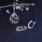 Luxury 925 Sterling Silver Jewelry Set For Women Natural Smoky Quartz Citrine Drop Earrings Ring Set