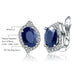 Natural Blue Sapphire Gemstone Vintage Stud Earrings 925 Sterling Silver 3.26C
