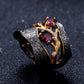 925 Sterling Silver Original Handmade Branch Rings Natural Rhodolite Garnet Gemstones Ring for Women Fine Jewelry