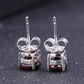 5mm 1.28Ct Round Natural Red Garnet Gemstone Stud Earrings Genuine 925 Sterling Silver Fashion Jewelry for Women
