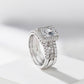 Grand 1.8Ct AAAAA Grade CZ Radiant Cut Wedding Ring Set for Women Solid 925 Sterling Silver Detachable Guard Band