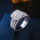 Elegant Sterling Silver Halo Wedding Ring For Women