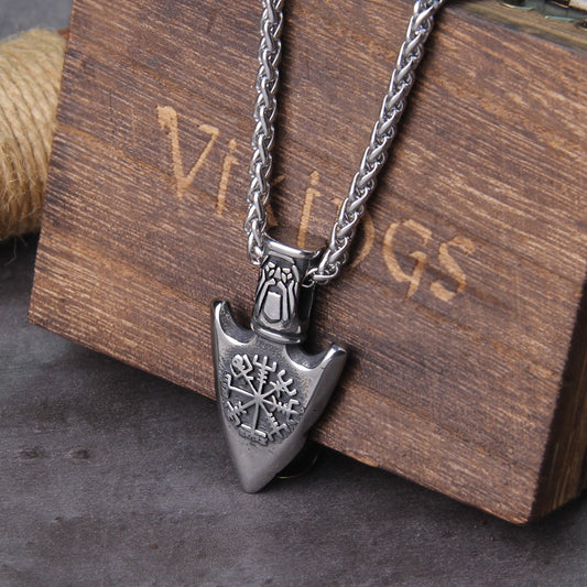 Norse Viking valknut odin sword Gungnir vegvisir pendant necklace stainless steel