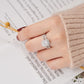 Solid 925 Silver Wedding Jewelry Double Halo Radiant Cut Engagement Bridal Rings for Women White AAAAA Cubic Zirconia