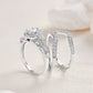 3 Pcs 925 Sterling Silver Wedding Rings for Women 1.4 Ct Pear Shape AAAAA CZ Engagement Ring Set Classic Jewelry NR5015