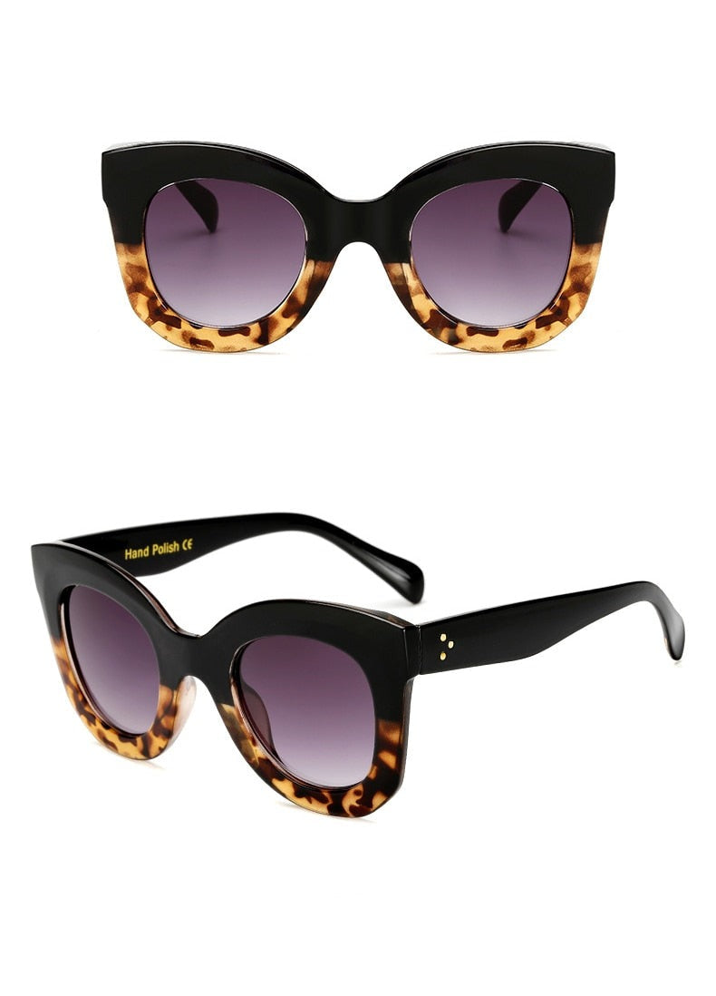 Oversized Cat Eye Flat Top Sunglasses