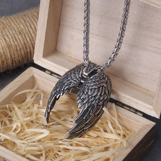 Classic Angel Wings Pendant Necklace For Men Stainless Steel Good Detail Fashion Jewellery