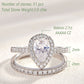 2 Pieces Tear Drop Shape Engagement Ring Wedding Band for Women 925 Silver