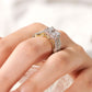 Original 925 Sterling Silver Two Tone Gold Wedding Engagement Rings Set for Women Princess Cut AAAAA CZ