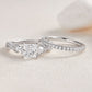 2 Pcs Wedding Ring Set 925 Sterling Silver 1.7 Ct Princess Pear Cut AAAAA CZ Engagement Rings for Women Trendy Jewelry