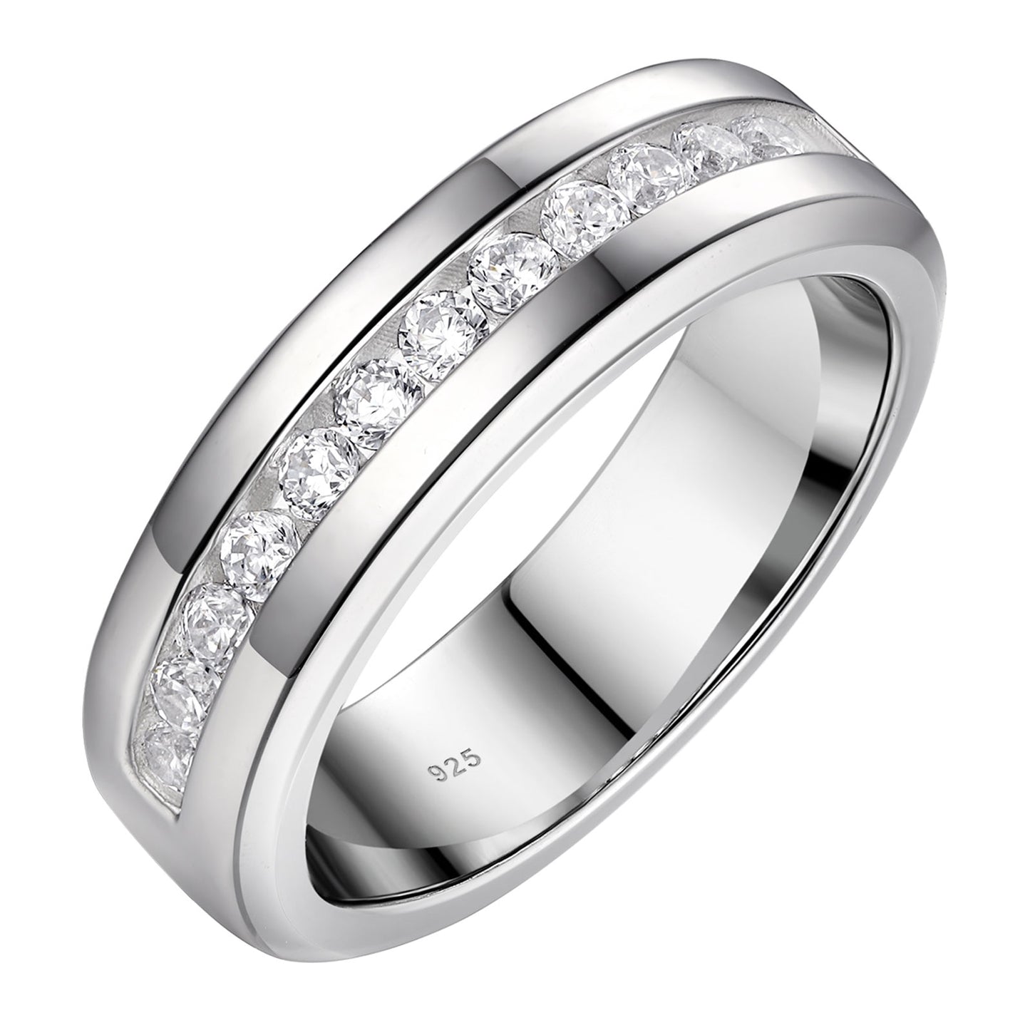 Genuine 925 Sterling Silver Wedding Rings for Men