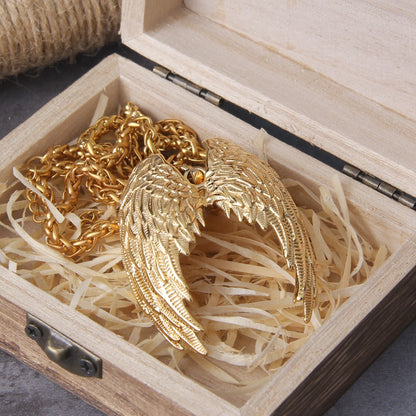 Classic Angel Wings Pendant Necklace For Men Stainless Steel Good Detail Fashion Jewellery