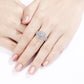 2Pcs Ring Set for Women Genuine 925 Sterling Silver Engagement Ring Wedding Band 1.8Ct Round Cut
