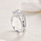 2 Pieces 925 Sterling Silver Engagement Rings Set 1.9Ct Oval Shape AAAAA Zircon Jewelry Eternity Wedding Band