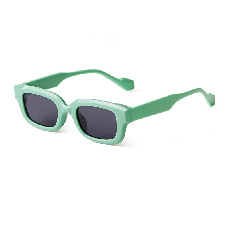 Retro Tortoiseshell Rectangle Frame Women Sunglasses Brand Designer Green Square Decor Acrylic