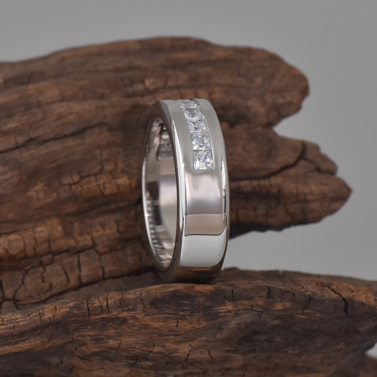 Genuine 925 Sterling Silver Wedding Rings for Men