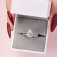 2 Pieces Tear Drop Shape Engagement Ring Wedding Band for Women 925 Silver
