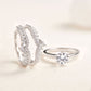 2 Pcs 925 Sterling Silver Wedding Rings Set for Women Solitaire Engagement Ring Detachable Guard Band AAAAA Zircon