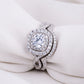2Pcs Ring Set for Women Genuine 925 Sterling Silver Engagement Ring Wedding Band 1.8Ct Round Cut