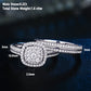 2Pcs Wedding Rings for Women Solid 925 Sterling Silver Engagement Ring Bridal Set 1.6Ct Halo Round Cut AAAAA Zircon
