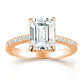 Yellow /Rose Gold Solid 925 Silver 3 Carat Emerald Cut Engagement Rings for Women CZ Simulated Diamond Fine Jewelry