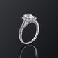 Floral Halo 2.7Ct Oval Cut AAAAA Cubic Zircon Genuine 925 Sterling Silver Engagement Rings