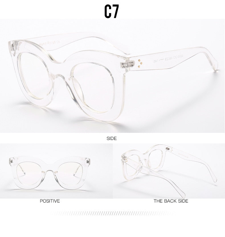 Oversized Cat Eye Flat Top Sunglasses
