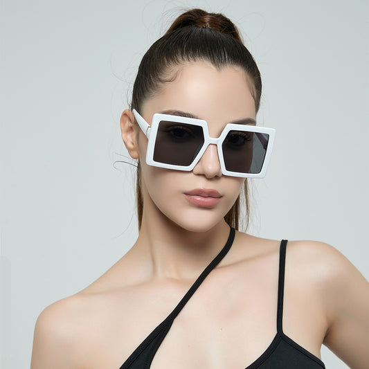 Retro Pink Big Frame Square Sunglasses Women Brand Shades Eyewear Vintage Gradient Lens